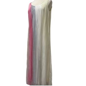 Scandal large chiffon & silk dress tie dye sleeveless flowy lined sleeveless